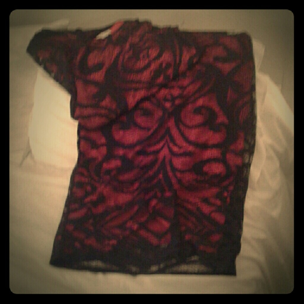 Black and Red Shirt/Skirt set